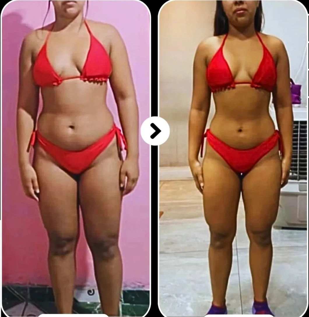 Antes e depois de aluna da Cris